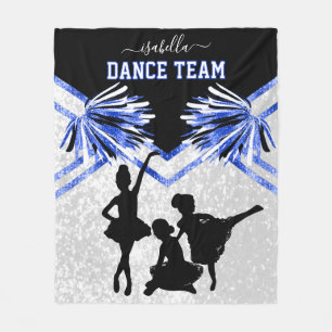 Cobertor De Velo Dance Team Blue, Black and White Fleece Blanke