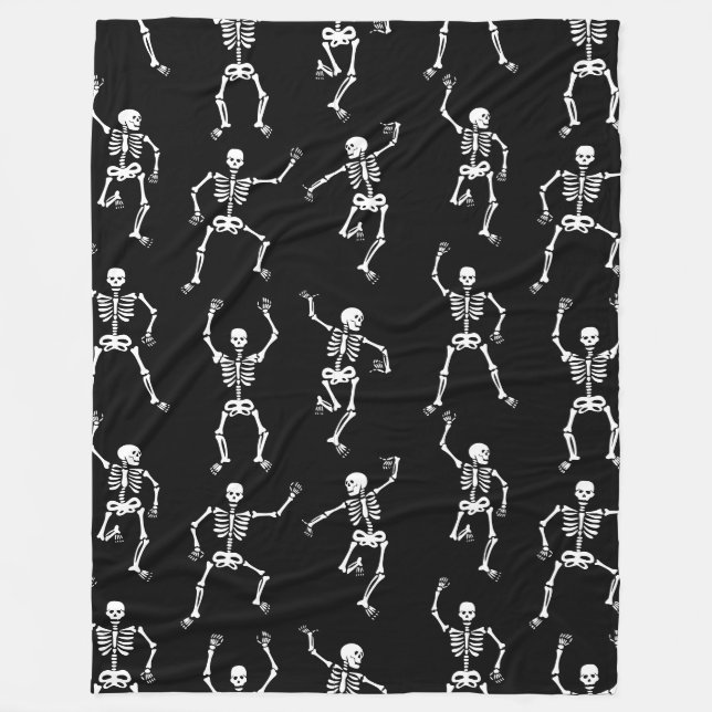 Cobertor De Velo Dancing Skeletons Halloween Plush (Frente)