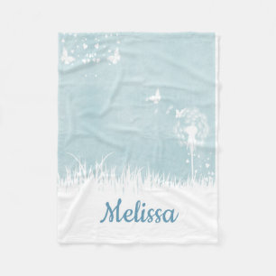 Cobertor De Velo Dandeliões, Borboletas e Céus Azuis