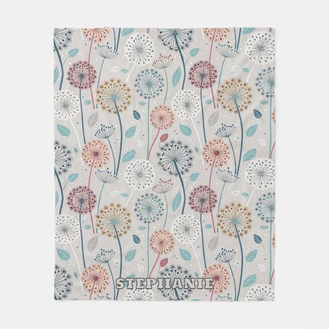 Cobertor De Velo Dandelion Whimsical - Vermelho, Amarelo, Branco e  (Frente)