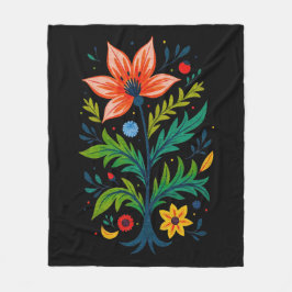 Cobertor De Velo Dark Cottagecore Moody Boho Folk Art Floral Tree