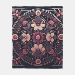 Cobertor De Velo Dark Romance Burgundy Art Deco Floral Summer