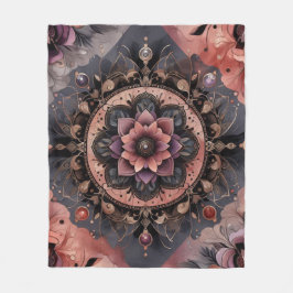 Cobertor De Velo Dark Romance Burgundy Art Deco Floral Summer
