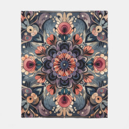 Cobertor De Velo Dark Romance Burgundy Art Deco Floral Summer
