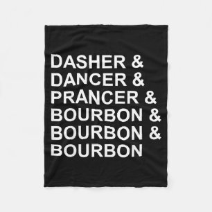 Cobertor De Velo Dasher Dancer Prancer & Bourbon Natal Divertido