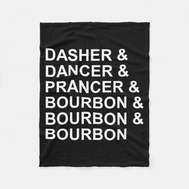 Cobertor De Velo Dasher Dancer Prancer & Bourbon Natal Divertido (Frente)