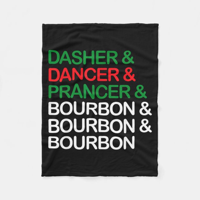 Cobertor De Velo Dasher Dancer Prancer Bourbon Natal Divertido Holi (Frente)