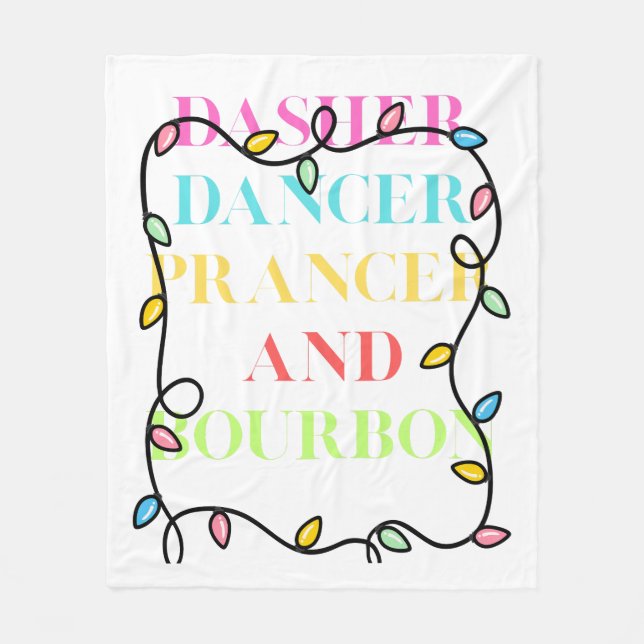 Cobertor De Velo Dasher Dancer Prancer e Bourbon (Frente)