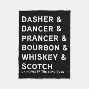 Cobertor De Velo Dasher Dancer Prancer E Bourbon Whiskey Engraçado