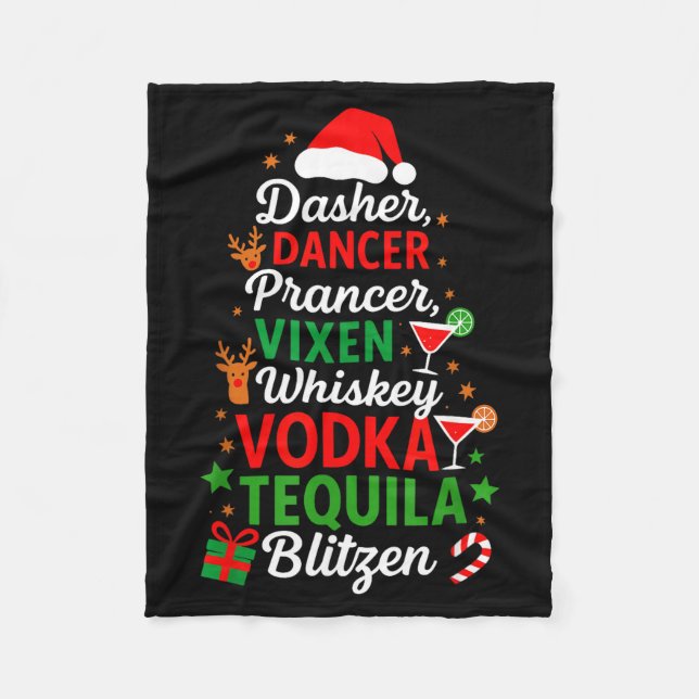 Cobertor De Velo Dasher Dancer Prancer Vixen Moscato Vodka Tequila  (Frente)