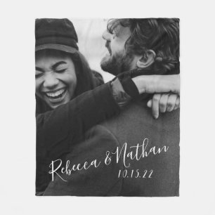 Cobertor De Velo Data de Casamento da Foto do Casal de Amor Persona