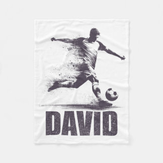 Cobertor De Velo David Futebol Meninos Personalizado Primeiro Nome