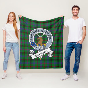 Cobertor De Velo Davidson Clan Crachá Tartan Xadrez