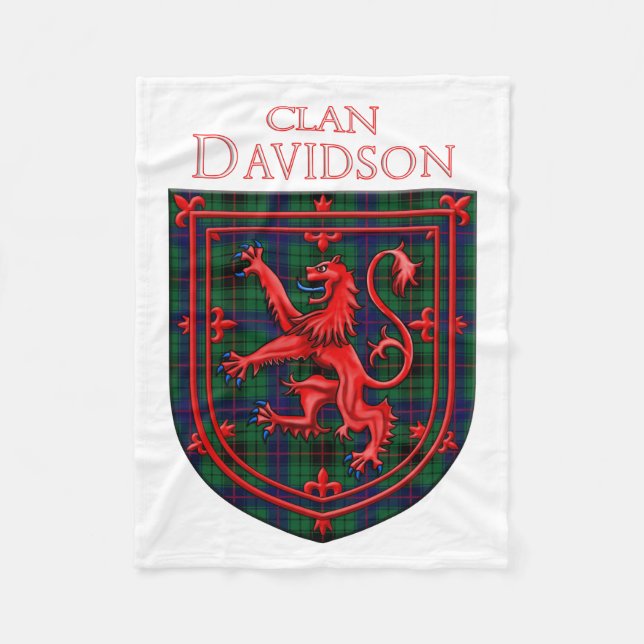 Cobertor De Velo Davidson Tartan Scottish Plaid Lion Rampant (Frente)