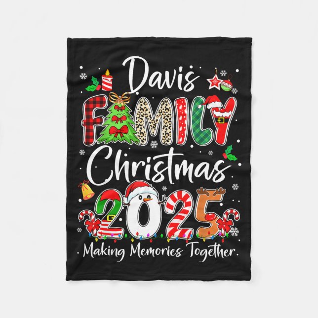 Cobertor De Velo Davis Family Christmas 2025 Matching Pjs Xmas Squa (Frente)
