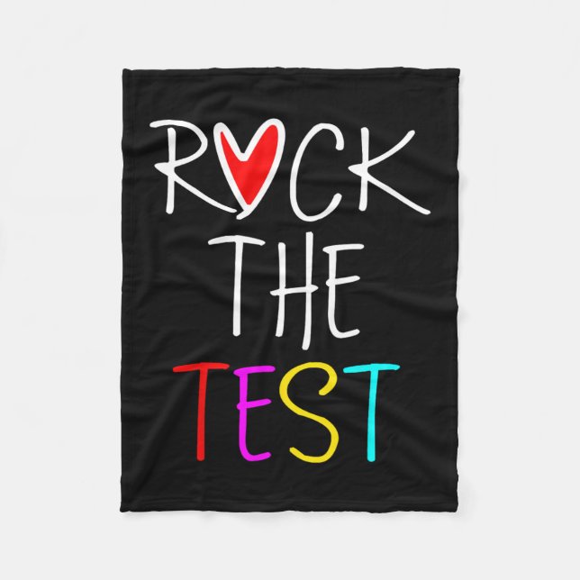 Cobertor De Velo Day Rock The Test Teacher Testing Day Engraçado Pr (Frente)