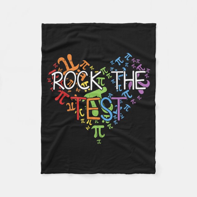 Cobertor De Velo Day Rock The Test Teacher Testing Day Rainbow Teat (Frente)