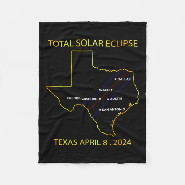 Cobertor De Velo De Eclipse Solar 2024 Interative Map Eclips Texas (Frente)