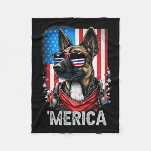 Cobertor De Velo De Julho, Patriótico Cão Malinois Belga Merica