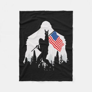 Cobertor De Velo De Julho Shirt Bigfoot Sasquatch Usa Flag American