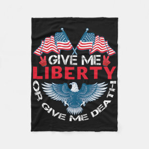 Cobertor De Velo Dê-me Liberdade Ou Dê-me Morte Bandeira Americana