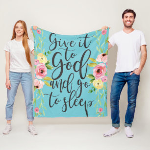 Cobertor De Velo Dê-o ao deus e vá-o dormir - impressão floral