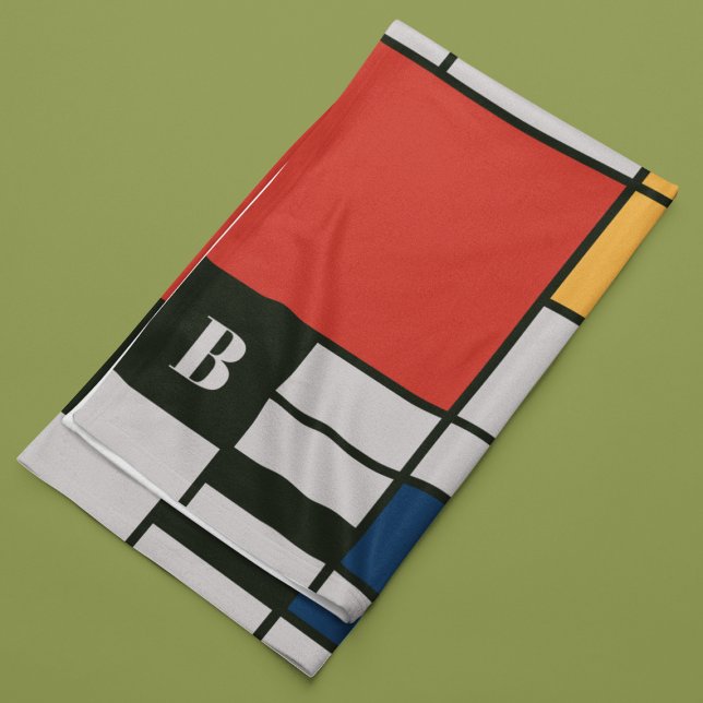Cobertor De Velo De Stijl Inspirou o Monograma dos Quadrados Primár (Criador carregado)