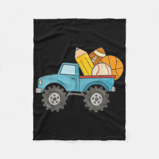 Cobertor De Velo De Volta À Escola Monster Truck Baseball