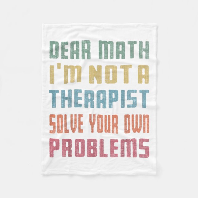 Cobertor De Velo Dear Math I'm Not A Therast Solve Your Own Problem (Frente)