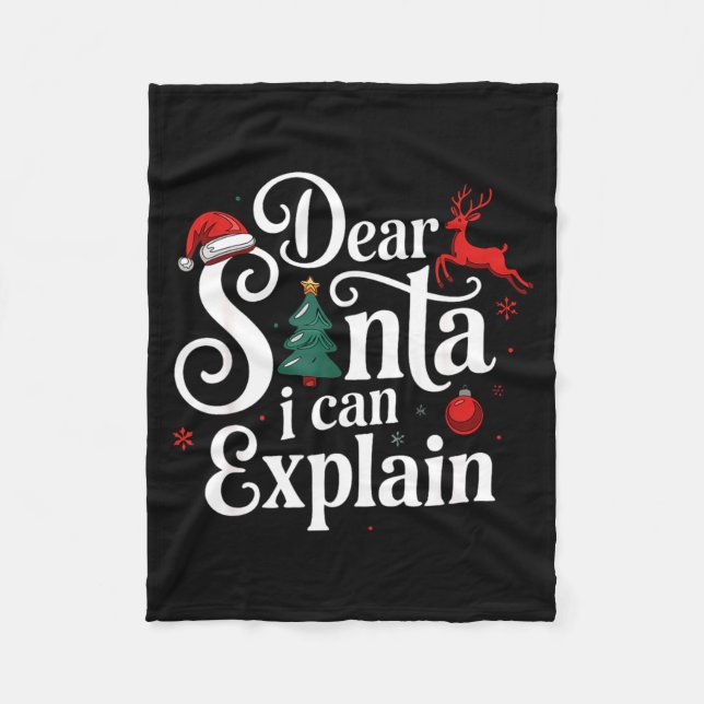 Cobertor De Velo Dear Santa Can Explain Funny Christmas Kids Adults (Frente)