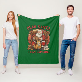 Cobertor De Velo Dear Santa I Can Explain Fleece Blanket