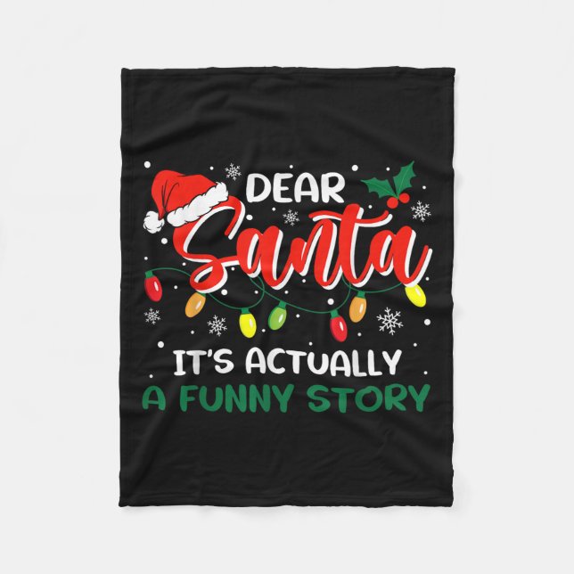 Cobertor De Velo Dear Santa It's Actually A Funny Story Christmas  (Frente)