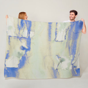 Cobertor De Velo Decadência De Aquarela Em Verde Pálido E Azul