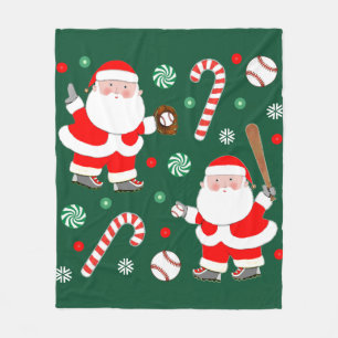 Cobertor De Velo Decado de Natal Divertido com Baseball