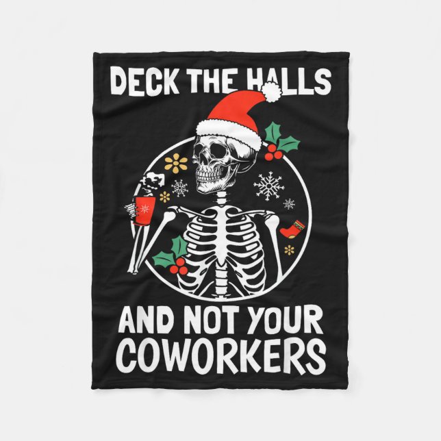 Cobertor De Velo Deck The Hall Not Your Coworkers Funny Christmas S (Frente)