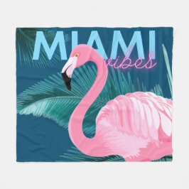 Cobertor De Velo Deco de Arte de Miami Vibes Neon Flamingo