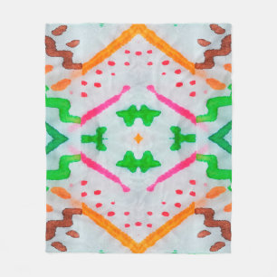 Cobertor De Velo Decoração de Aquarelle Boho. Travesseiro Azul Boho