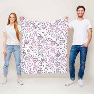 Cobertor De Velo Decoração de Halloween Fantasma Rosa Roxo da Moda