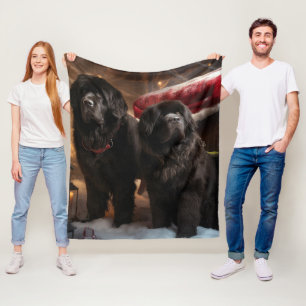 Cobertor De Velo Decoração de Natal de Newfound Snowy Sleigh