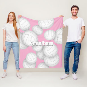 Cobertor De Velo decoração de voleibol com nome de atleta