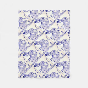 Cobertor De Velo Decoração inicial do Azulejo de coelhinho branco
