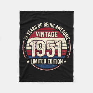 Cobertor De Velo Decorações de Aniversário de 75 anos Vintage para