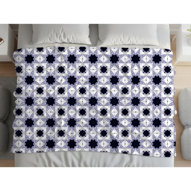 Cobertor De Velo Decorative geometric patterned baby blue star (Criador carregado)