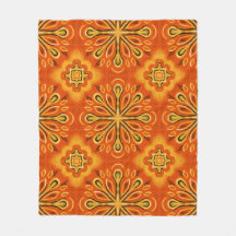 Decorativo do Padrão de Flor do Abstrato do Orange