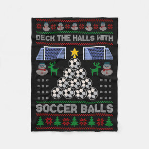 Cobertor De Velo Decore O Hall Com Futebol Ugly Christmas Soccer Pa