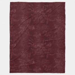 Cobertor De Velo Deep Red Burgundy Floral Christmas
