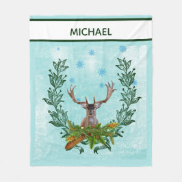 Cobertor De Velo Deer Russo de inverno com Neves do Moderno Vintage