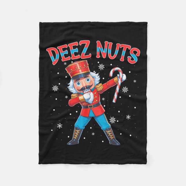 Cobertor De Velo Deez Loucos Nutcracker Nut Engraçado Homens do Nat (Frente)