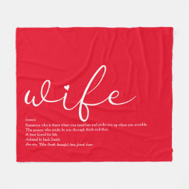 Cobertor De Velo Definição de Esposa Script Amor Coração Vermelho