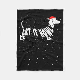 Cobertor De Velo Deixe Cair a Neve Uivar Pun Funny Inverno Dachshun